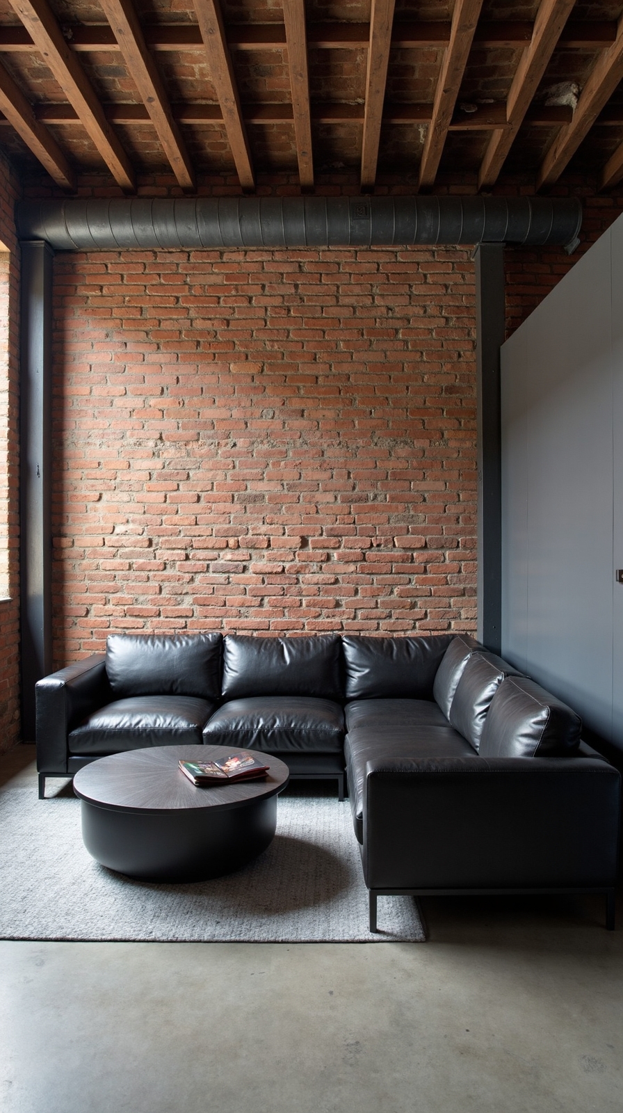 sleek industrial loft centerpiece couch