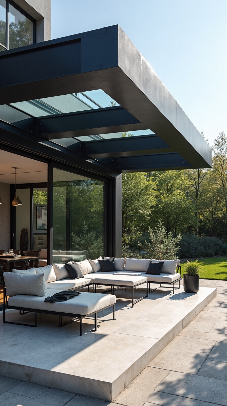 sleek minimalist contemporary outdoor structures