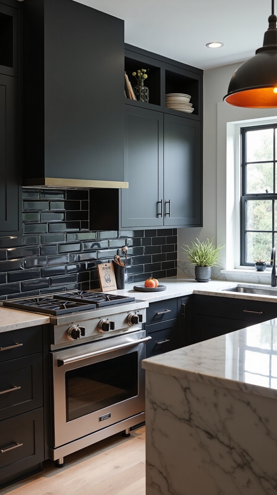 sleek modern matte black tiles