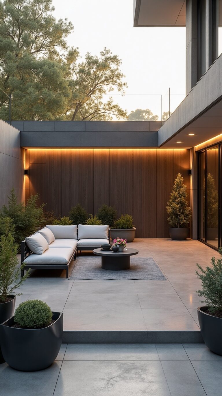 sleek modern patio outdoor living