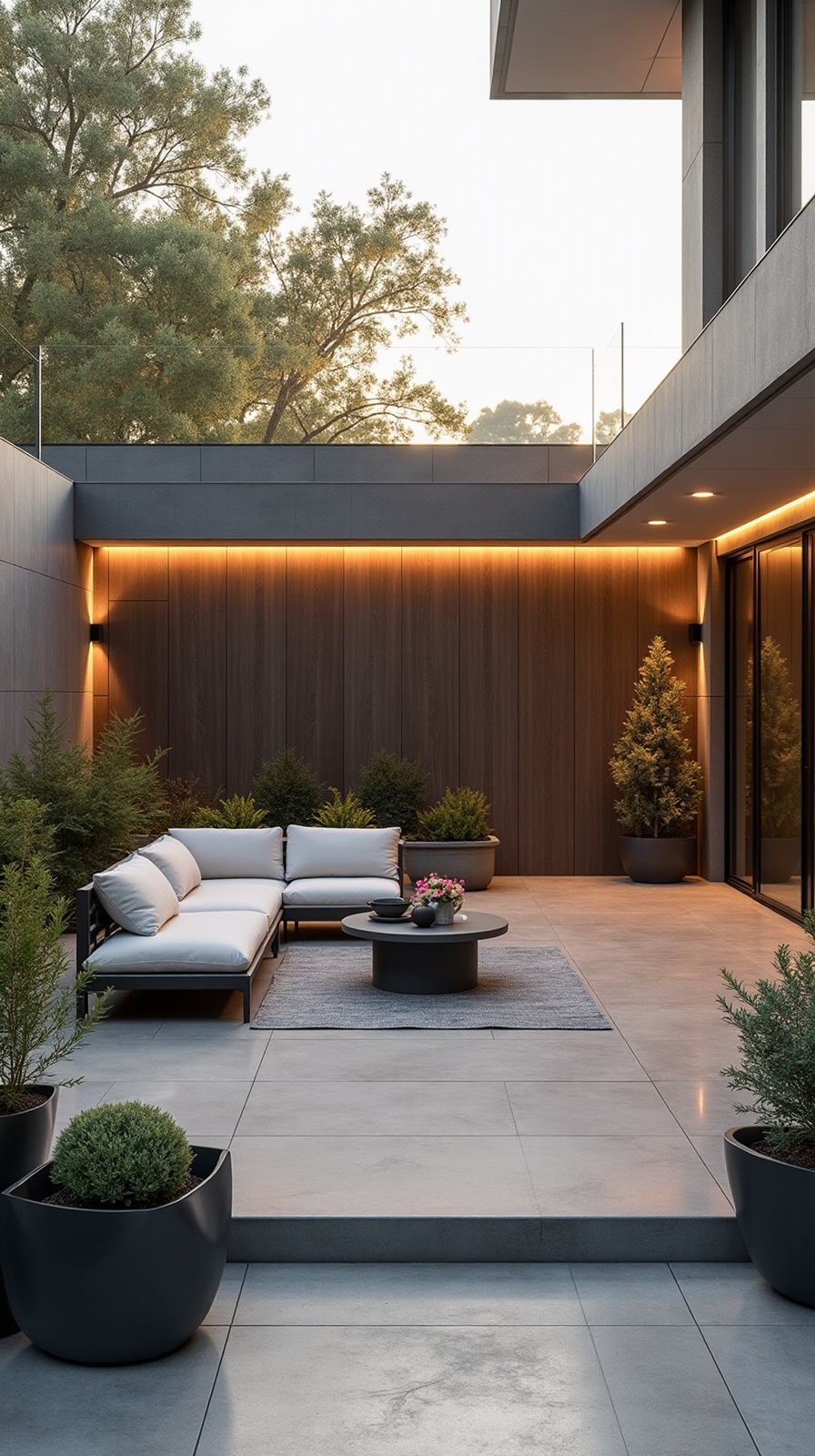 sleek modern patio outdoor living