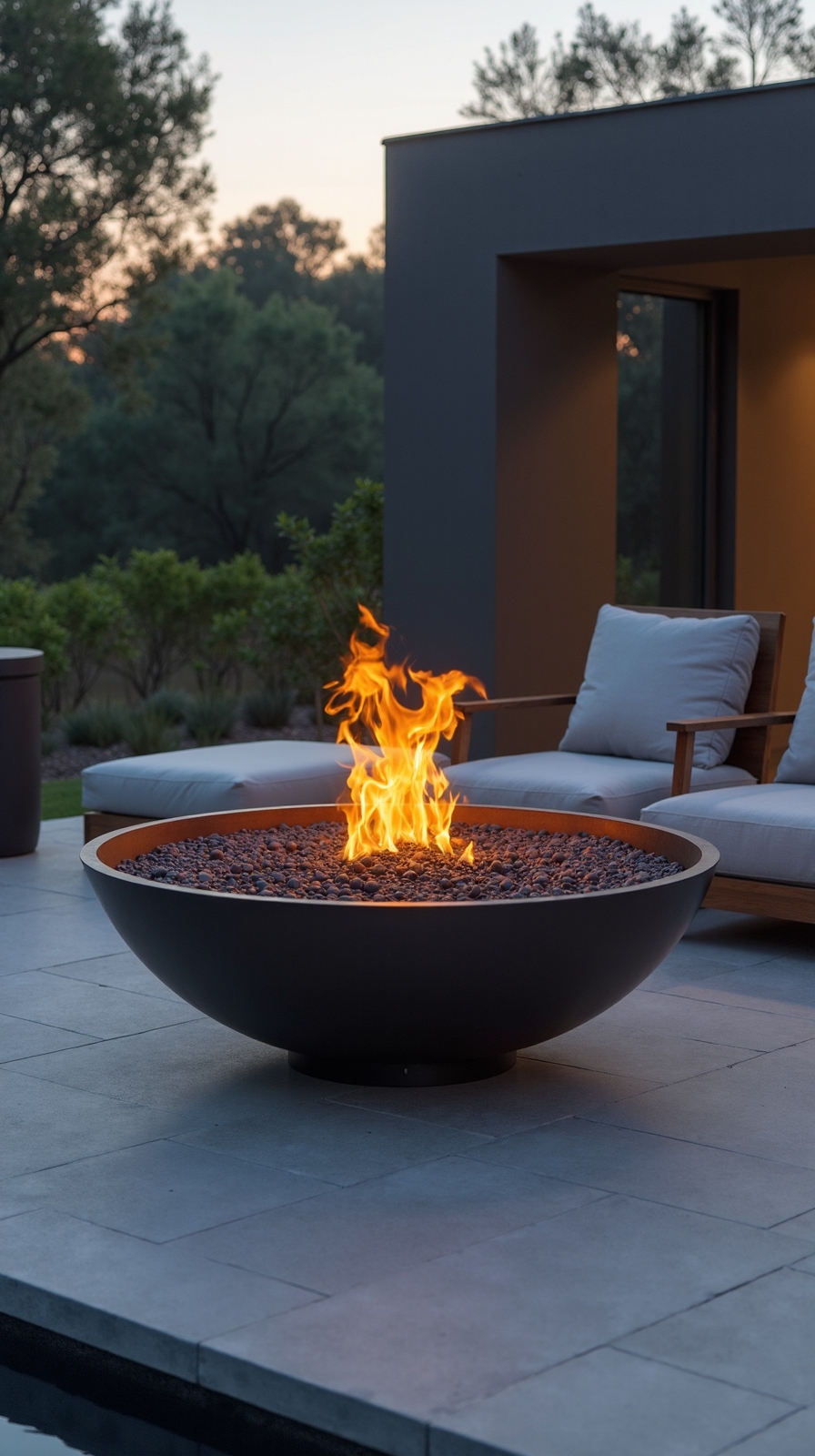 sleek modern steel bowl for patios