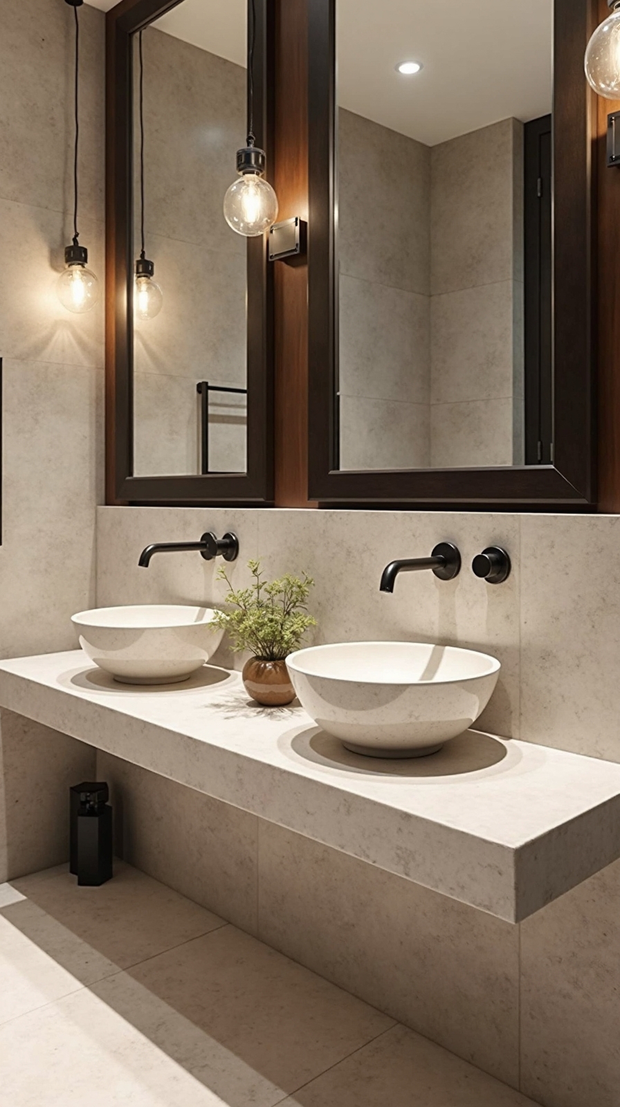 sleek multi tier sink with integrated dispenser