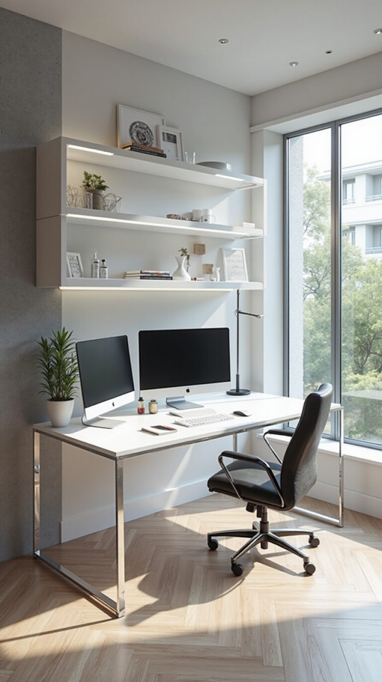 sleek productive modern home office