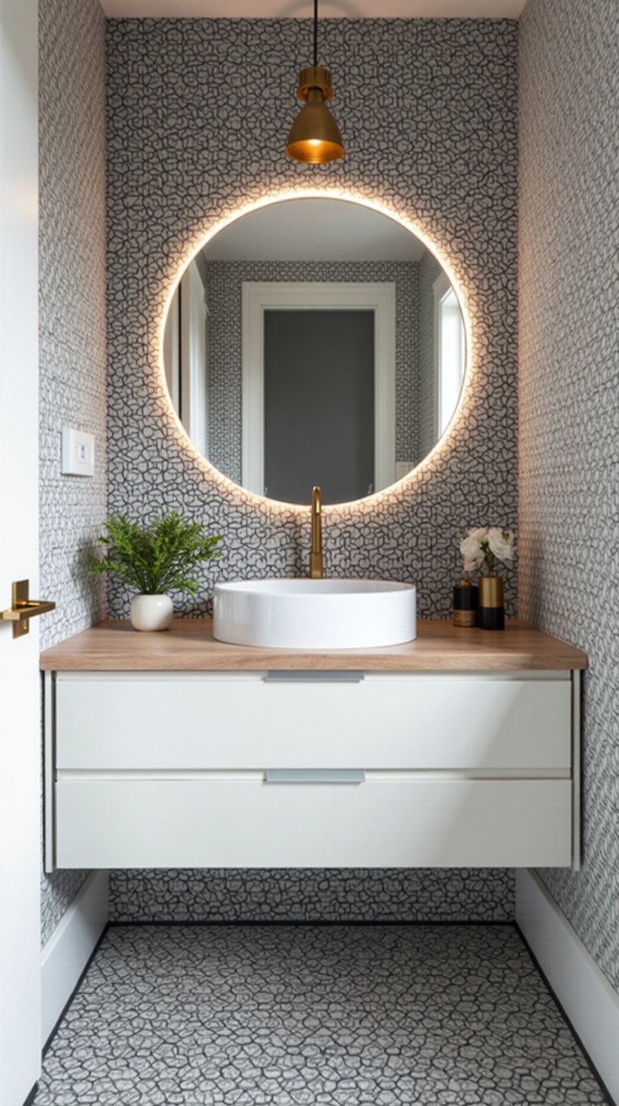 sleek sophisticated geometric bathroom tile patterns