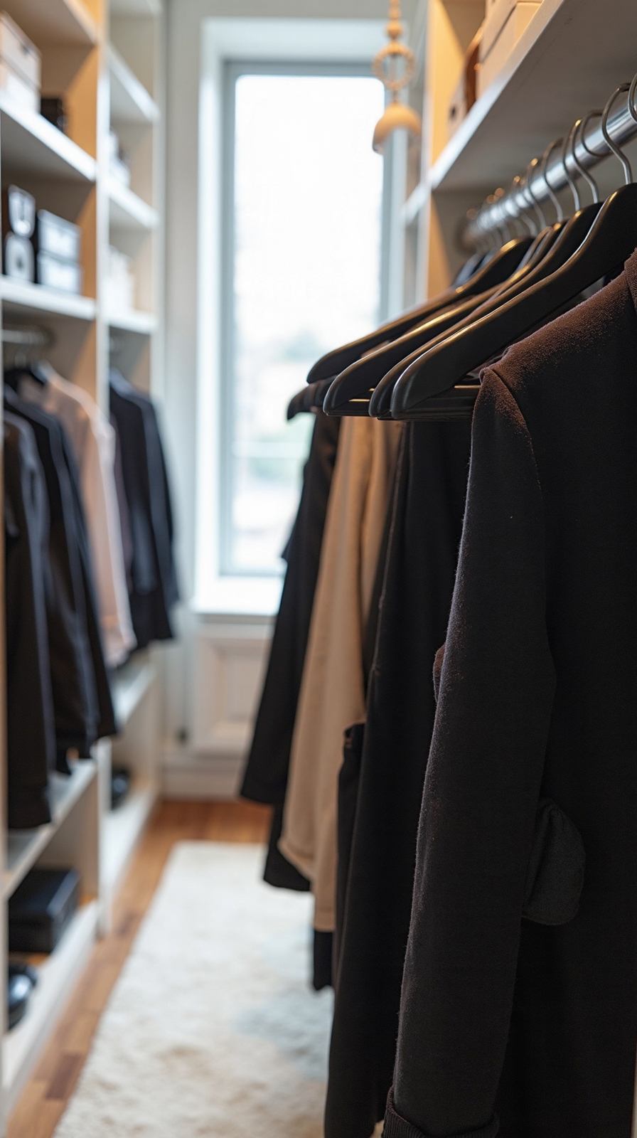 slim space saving organized elegant closet