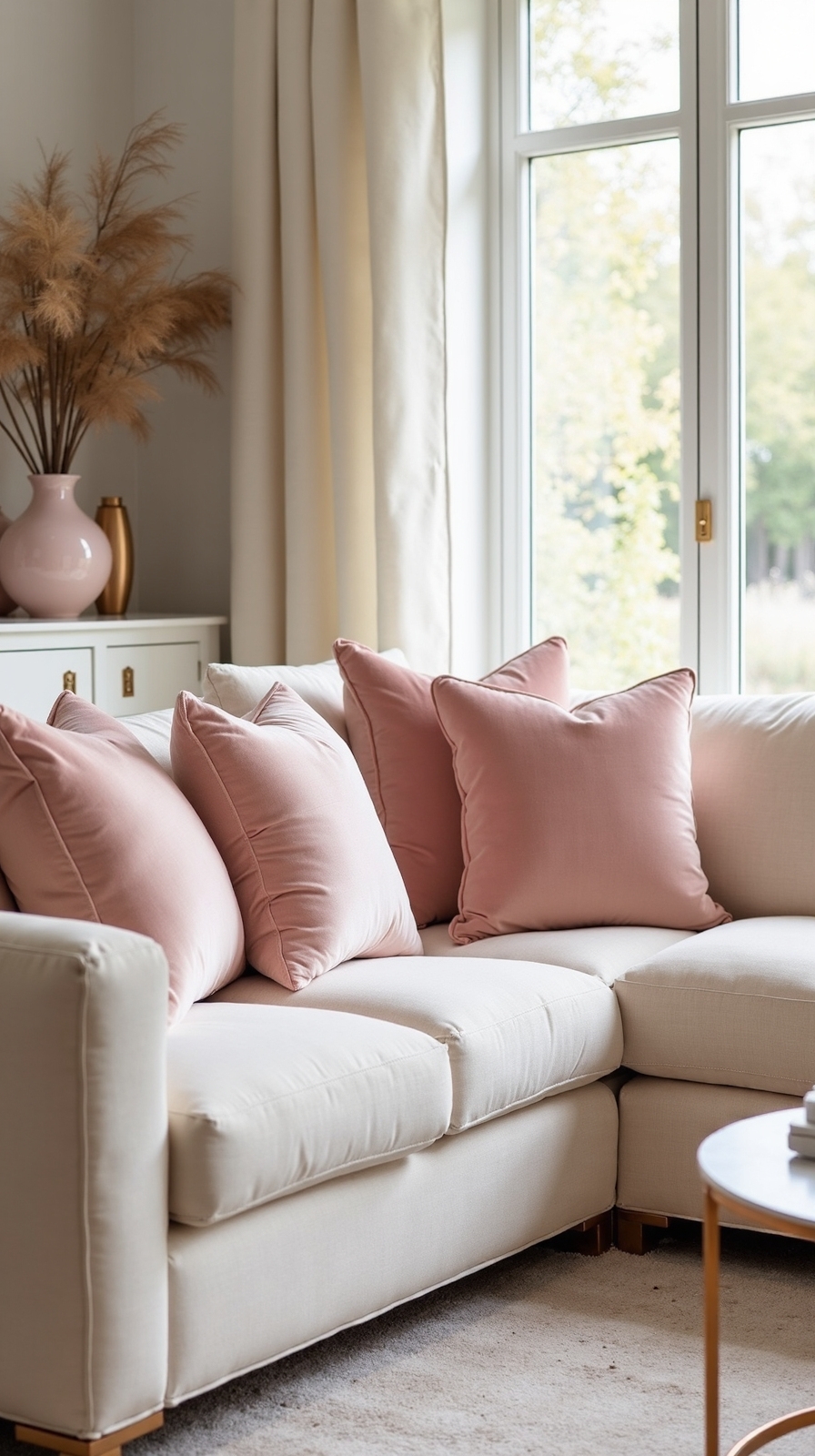 soft muted modern romantic living room