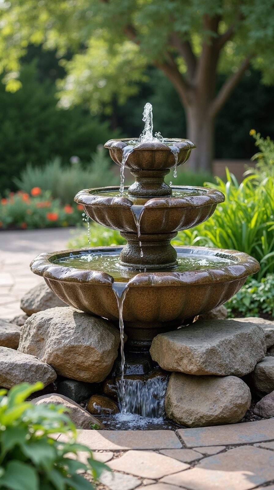 soothing natural stone water fountain