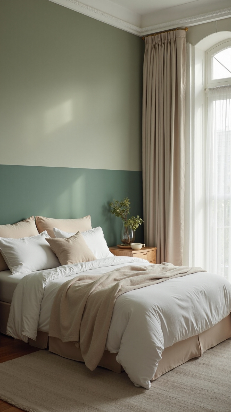 soothing versatile two tone bedroom walls
