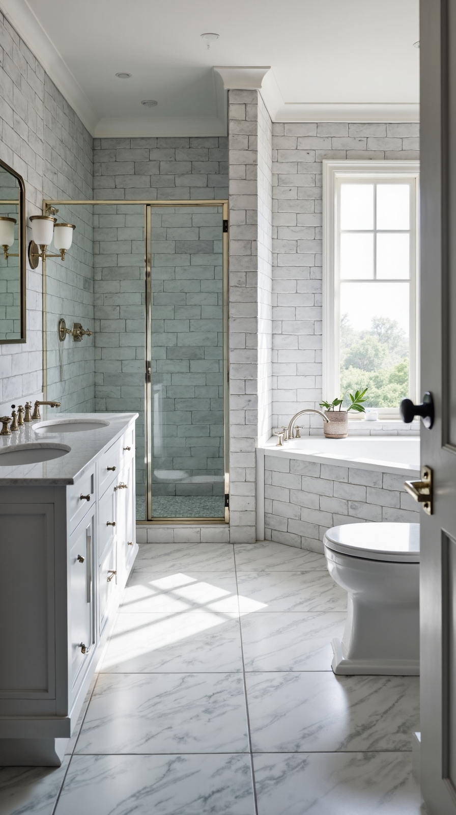 sophisticated bathroom wall design statement