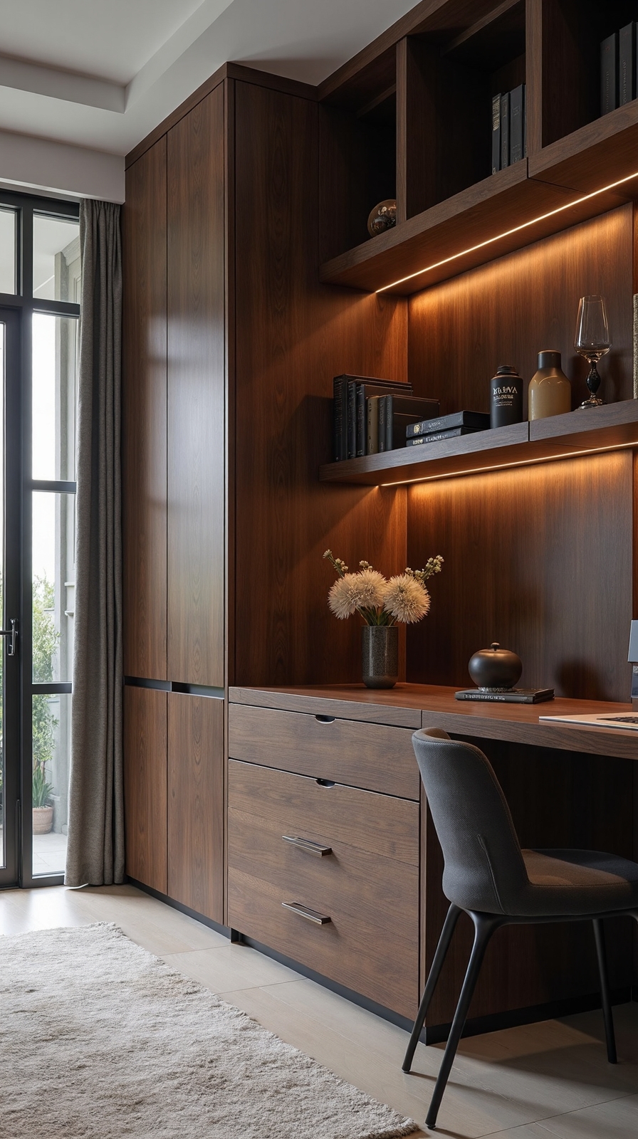 sophisticated concealed storage office solution