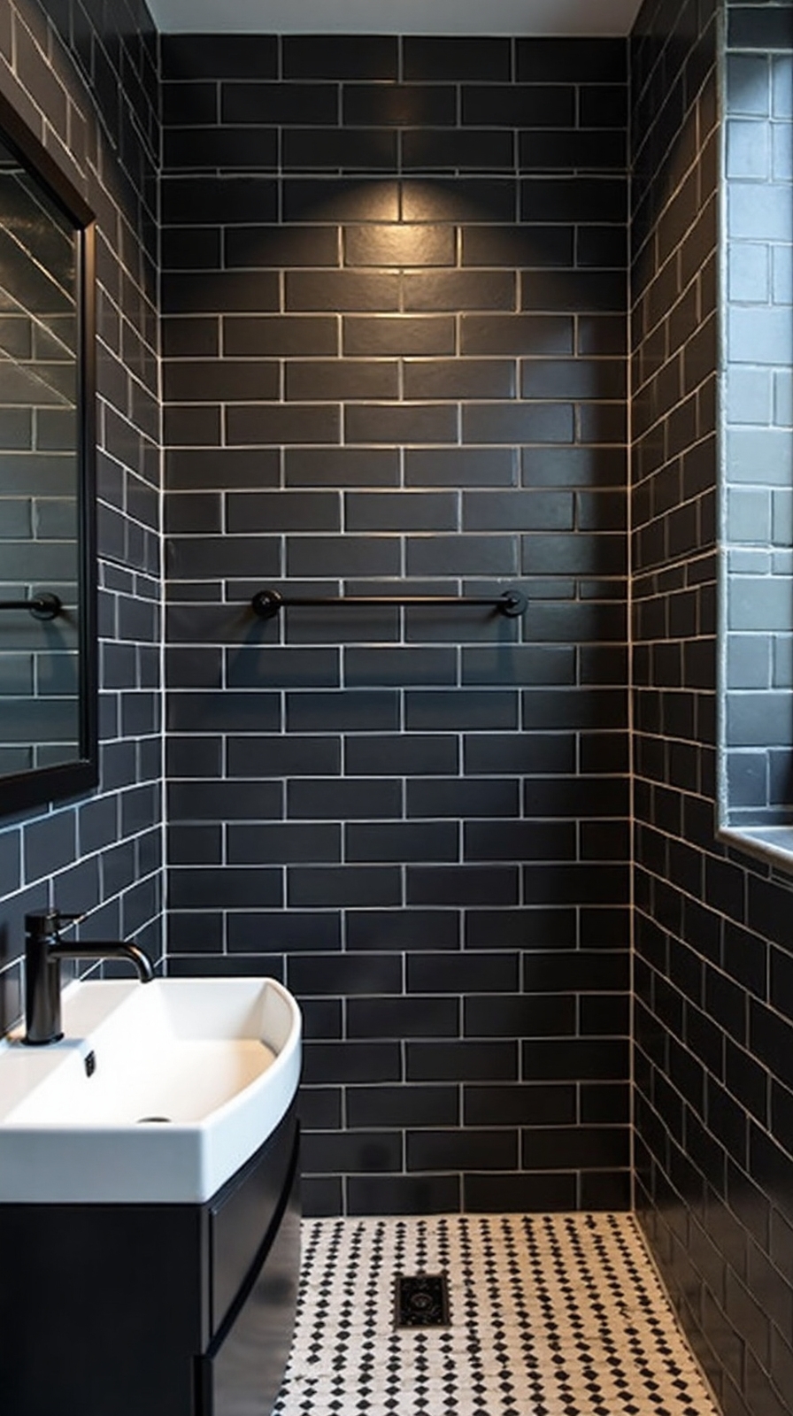 sophisticated contemporary bathroom tile design