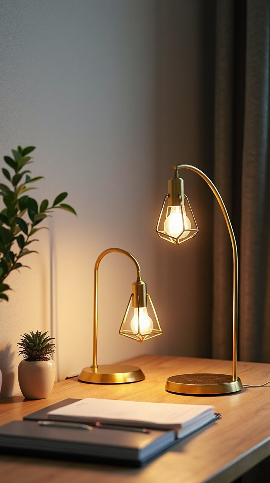 sophisticated contemporary geometric office table lamps