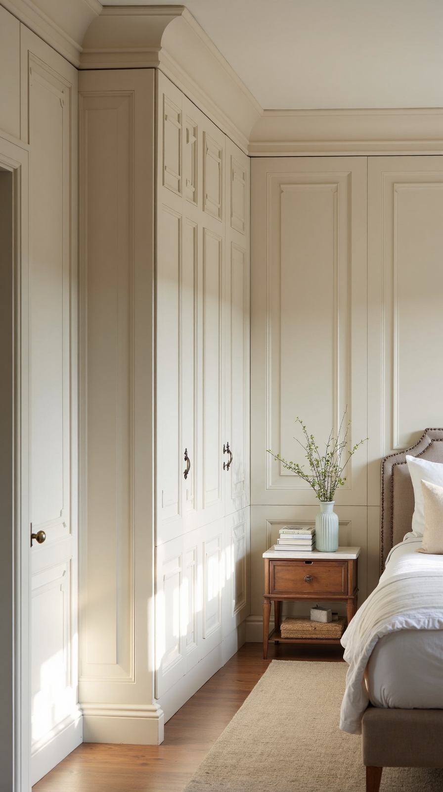 sophisticated cream built in storage solutions