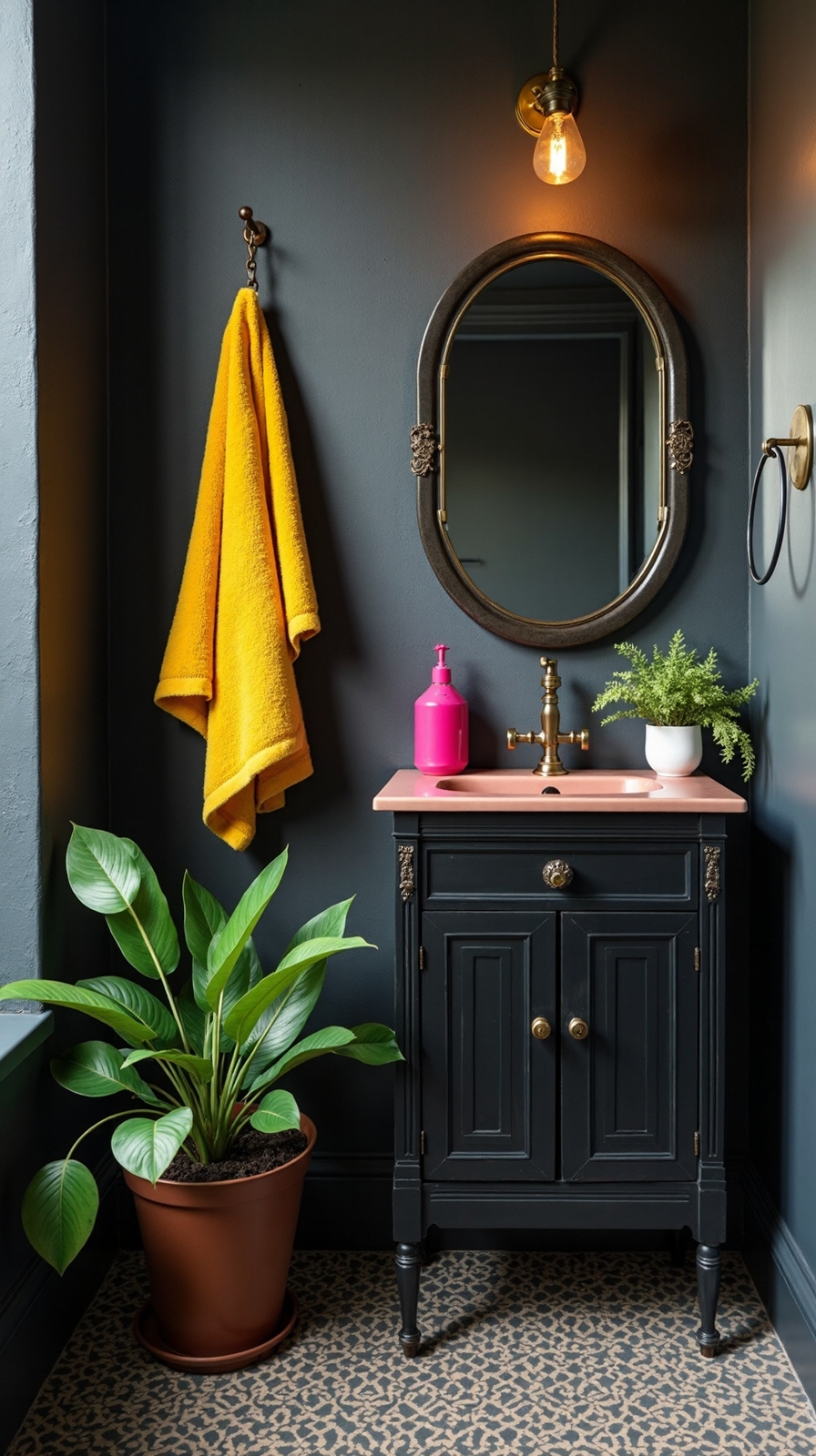 sophisticated dark paint bright accents contrast