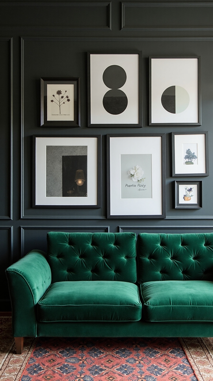 sophisticated dramatic green and monochrome
