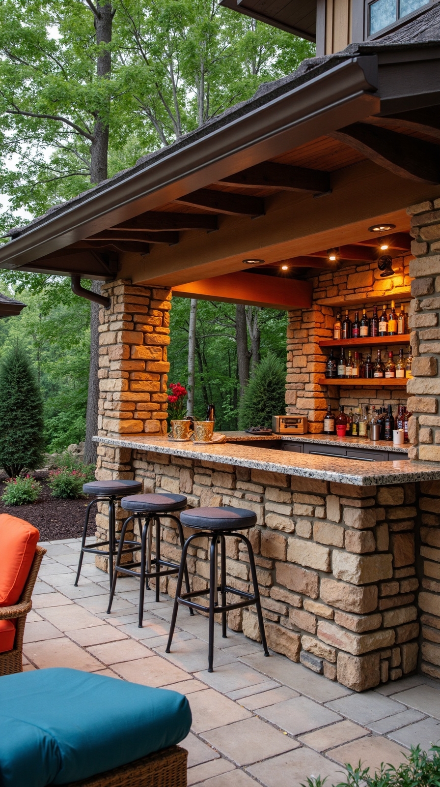 sophisticated durable permanent outdoor entertainment bar