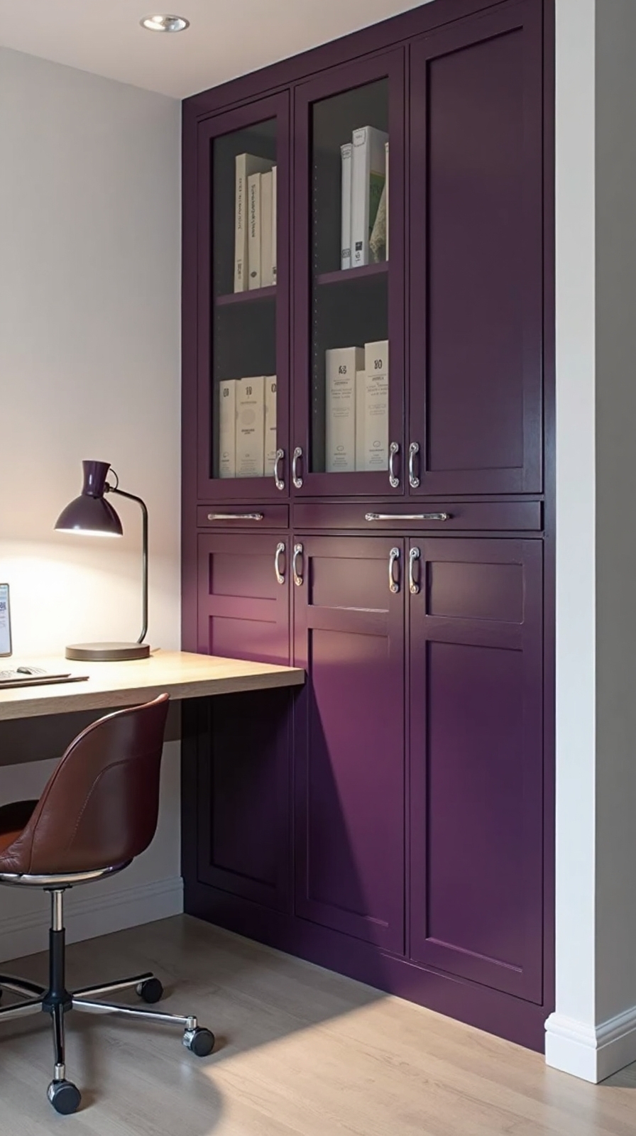 sophisticated eggplant purple storage solutions