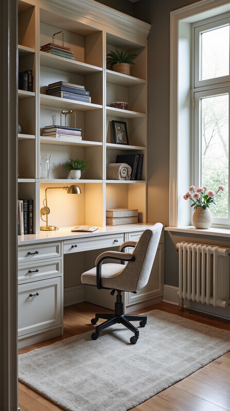 sophisticated elegant calming productive workspace