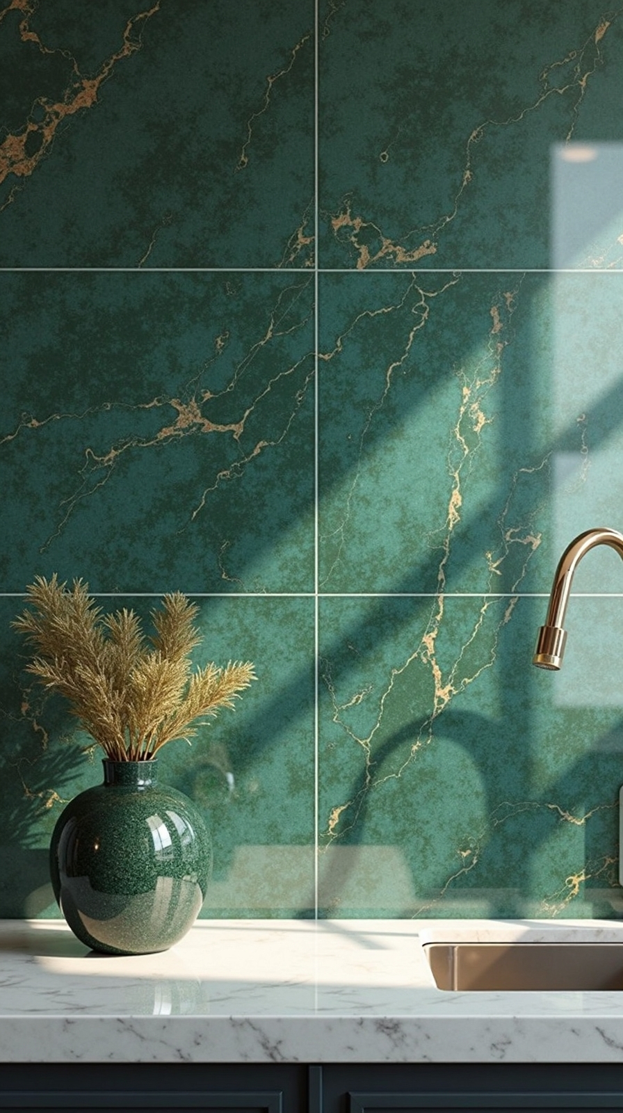 sophisticated elegant marble look pine green