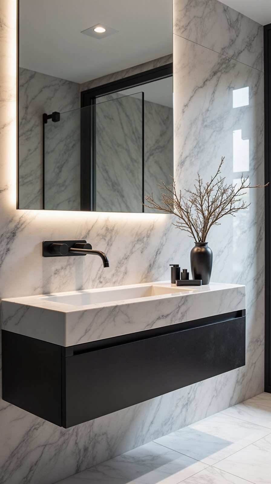 sophisticated elegant monochromatic grey marble