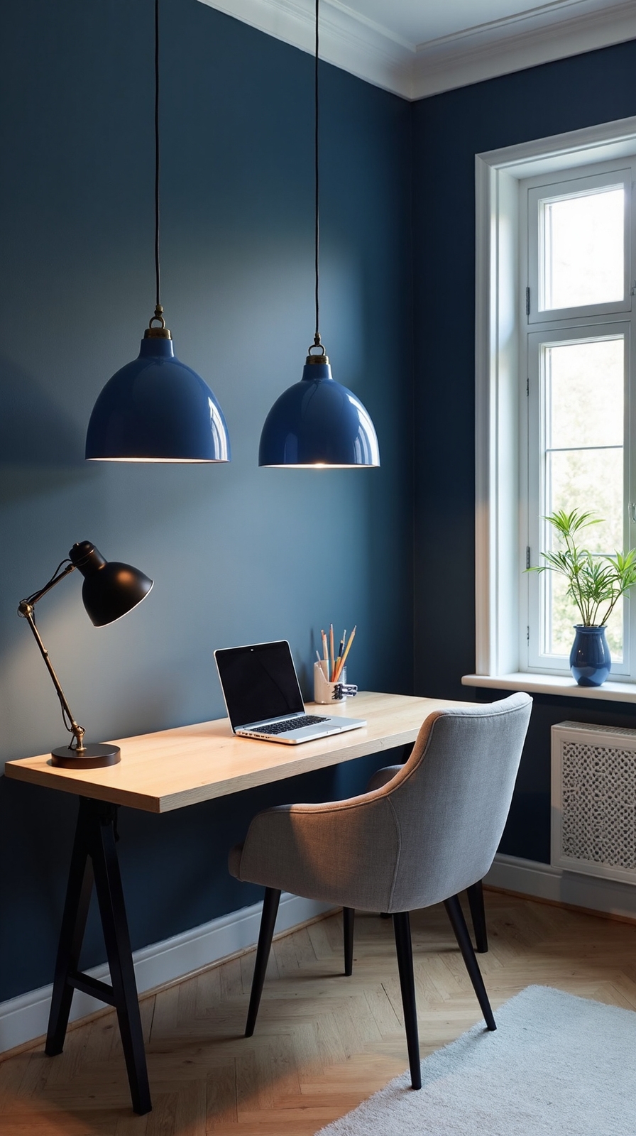 sophisticated focused calming customizable home office lighting