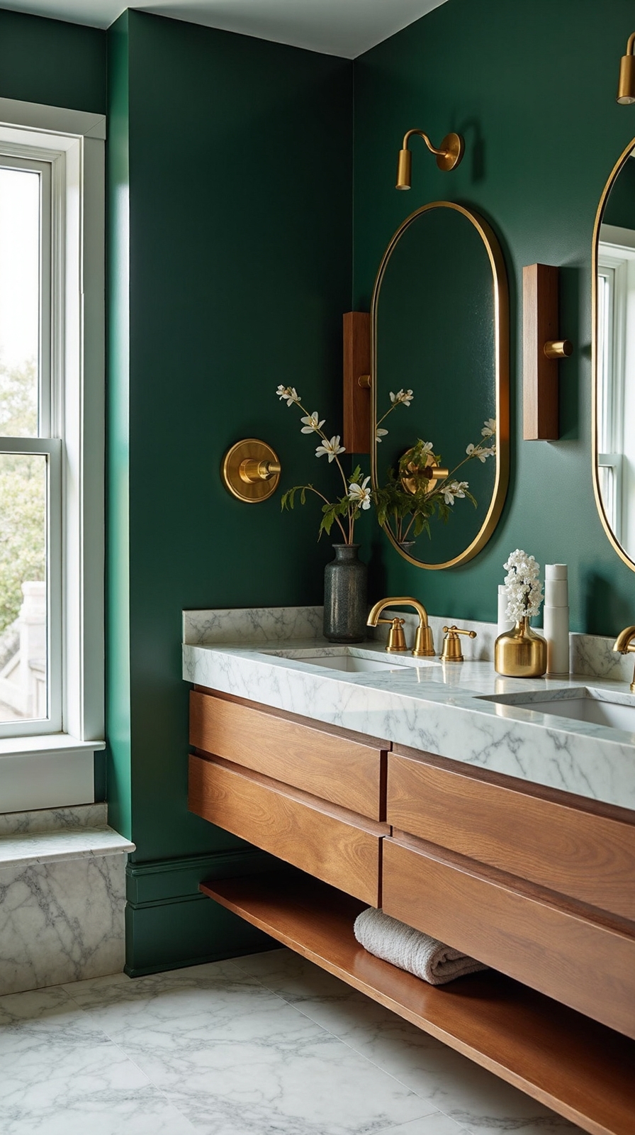 sophisticated green and warm gold retreat