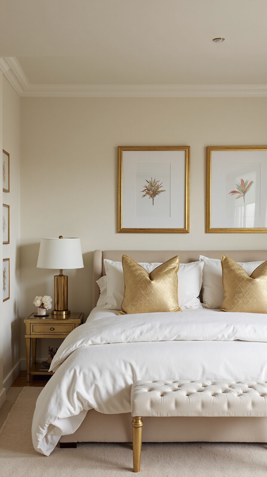 sophisticated luxurious cream and gold accents