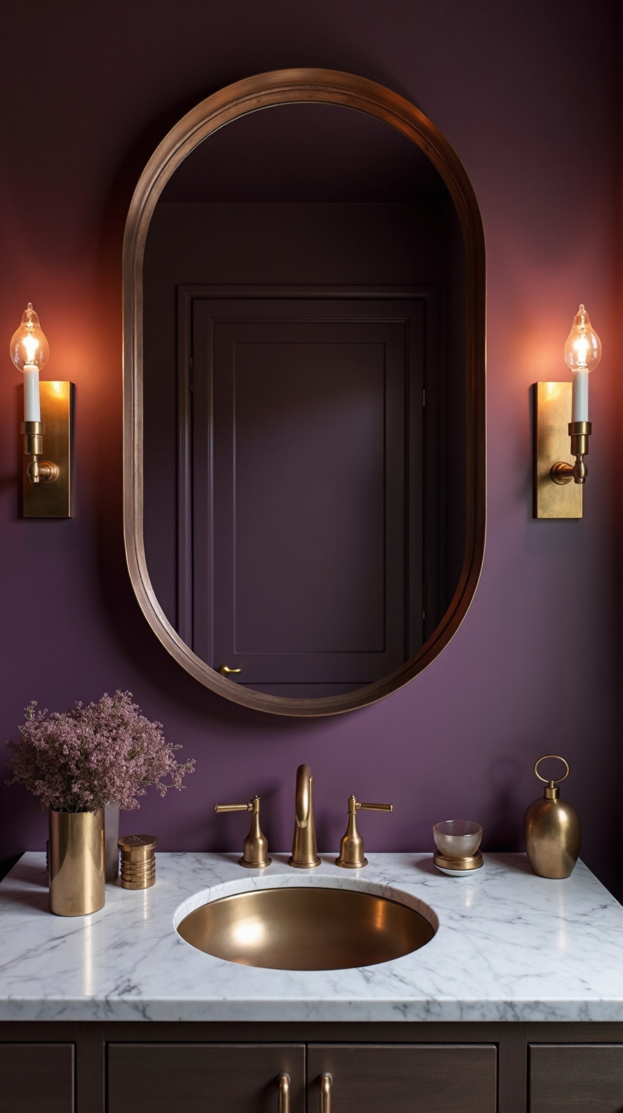 sophisticated luxurious metallic harmonious bathroom