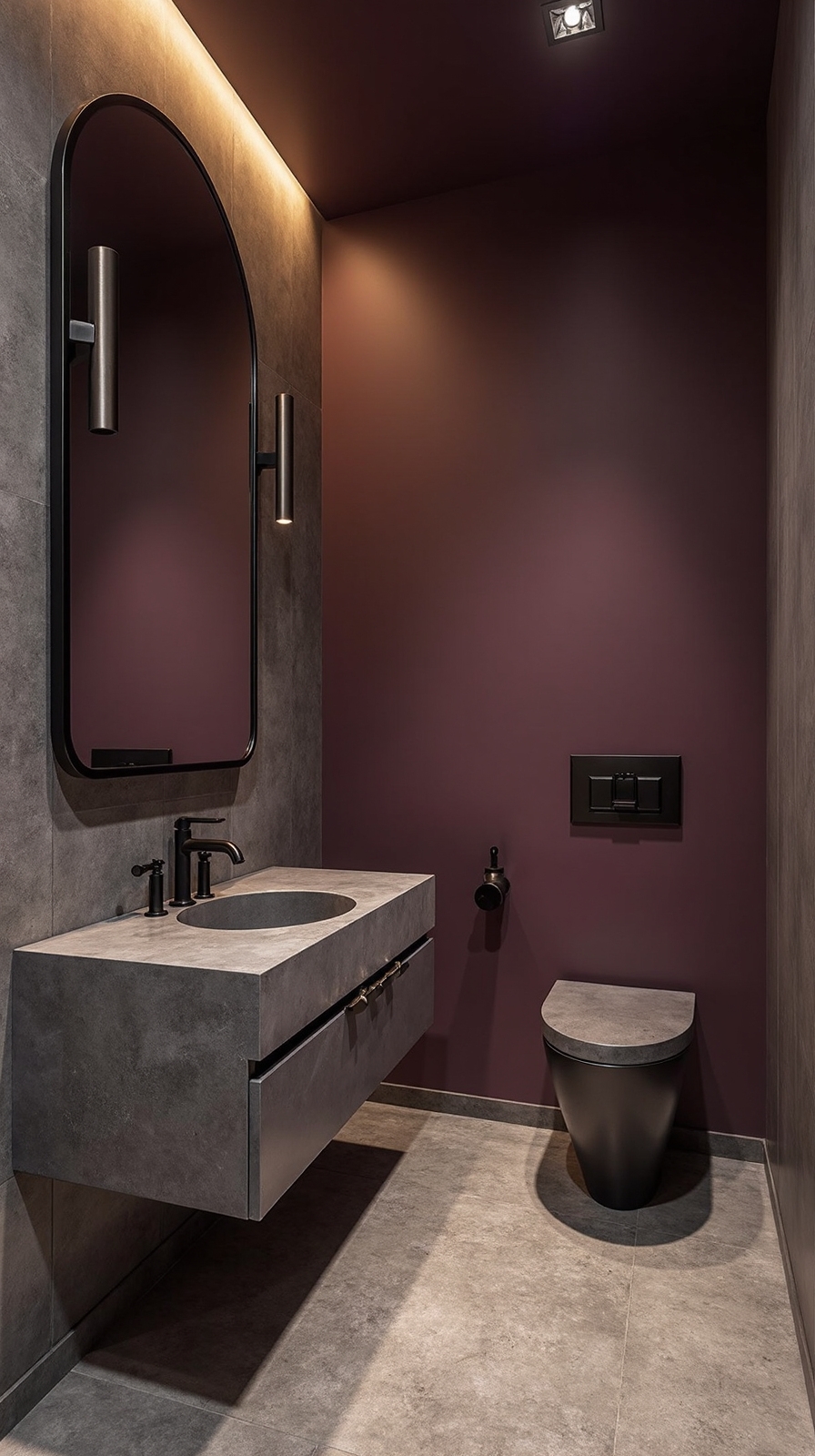sophisticated luxurious reflective bathroom ambiance