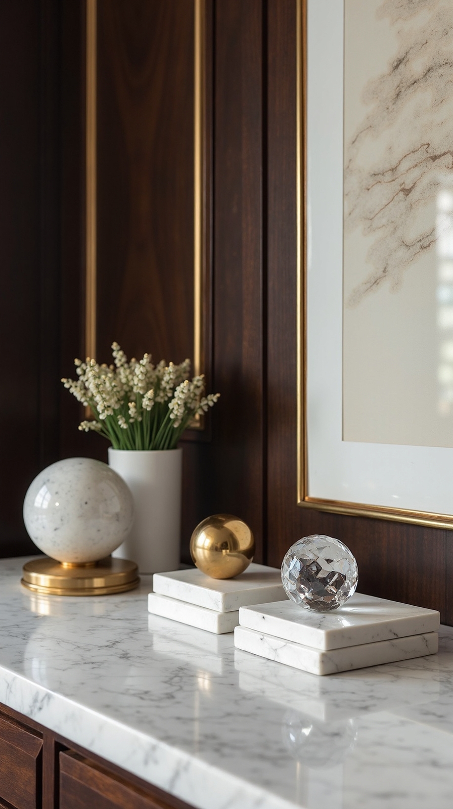 sophisticated marble office decor elements