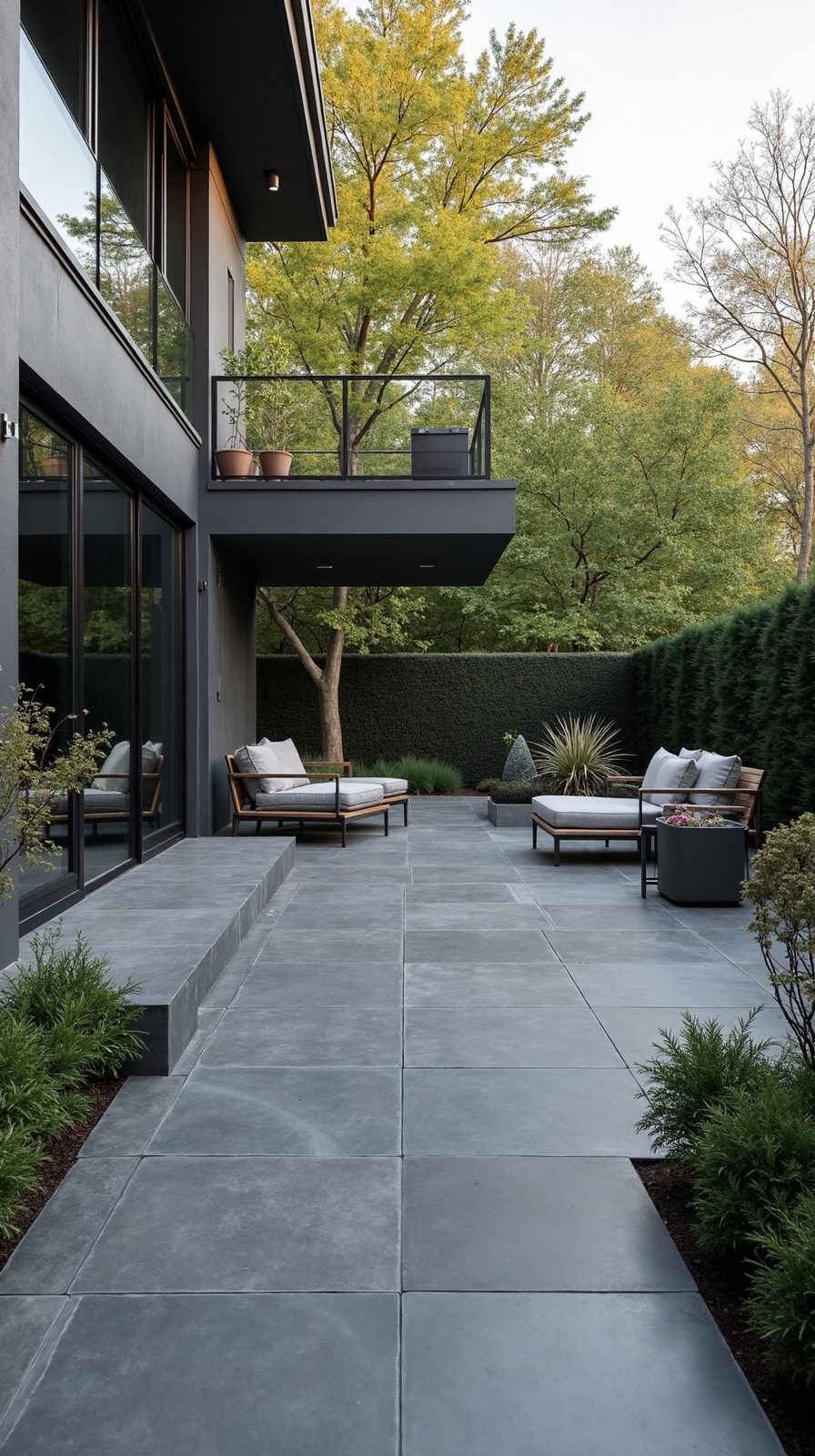 sophisticated minimalist durable sleek slate patio
