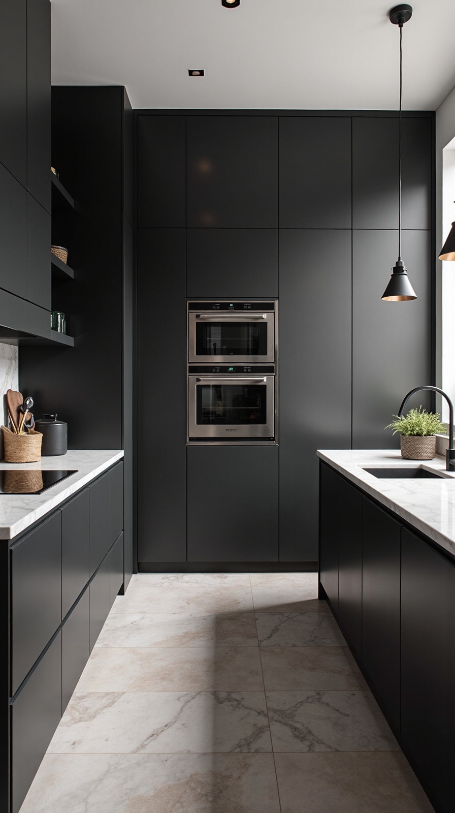 sophisticated minimalist large format matte black