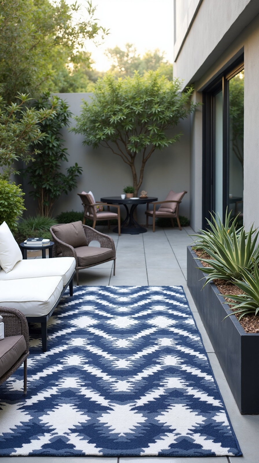 sophisticated minimalist patio geometric rugs