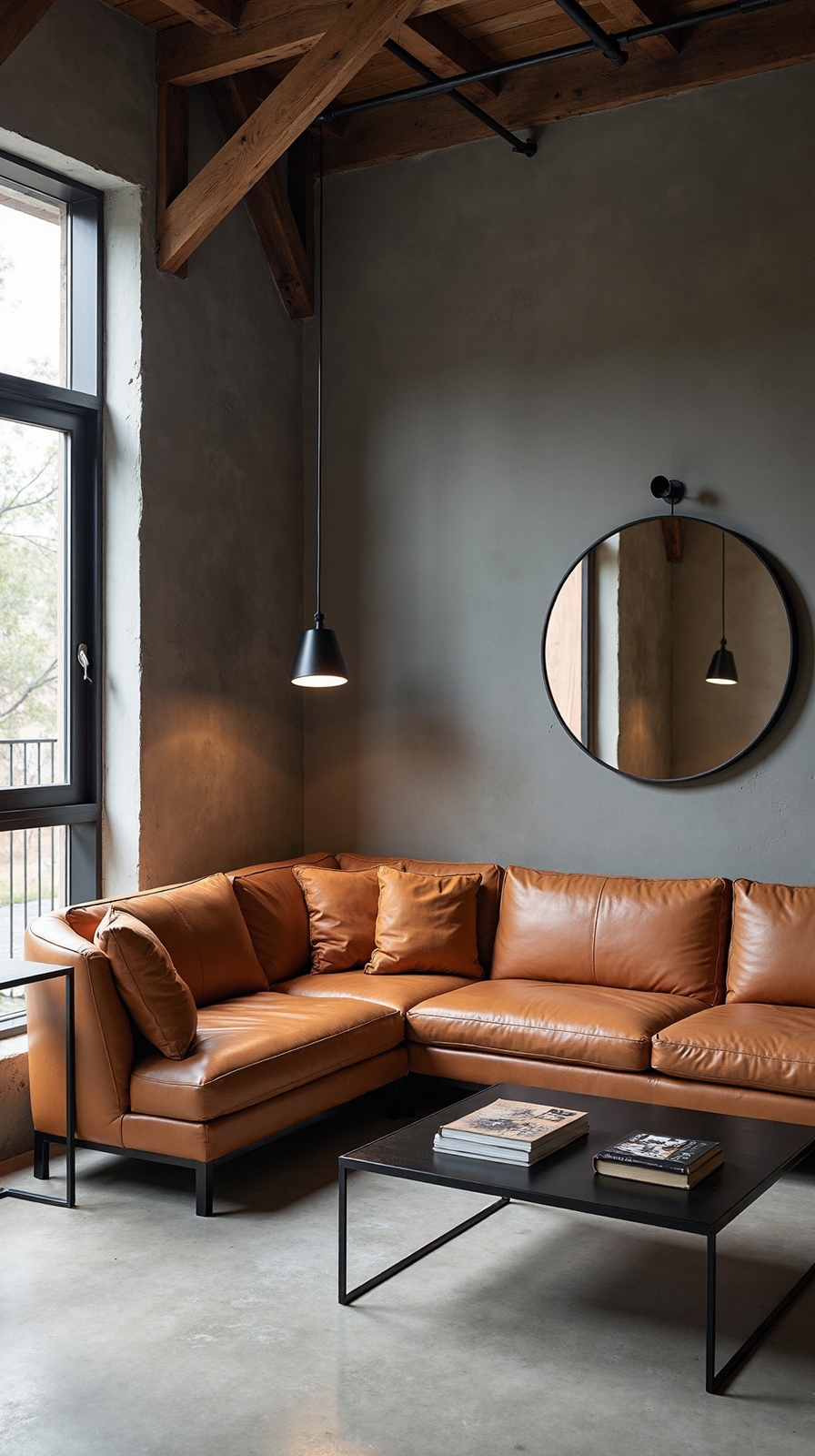 sophisticated modern industrial leather harmony