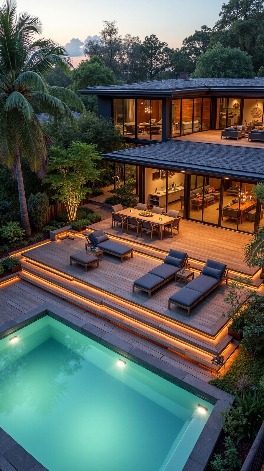 sophisticated multilevel outdoor living spaces