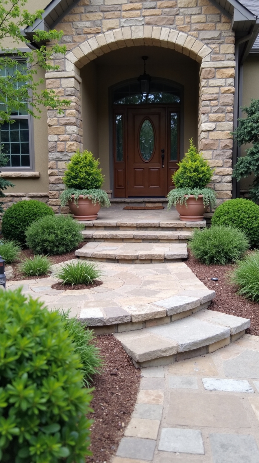 sophisticated natural stone outdoor space
