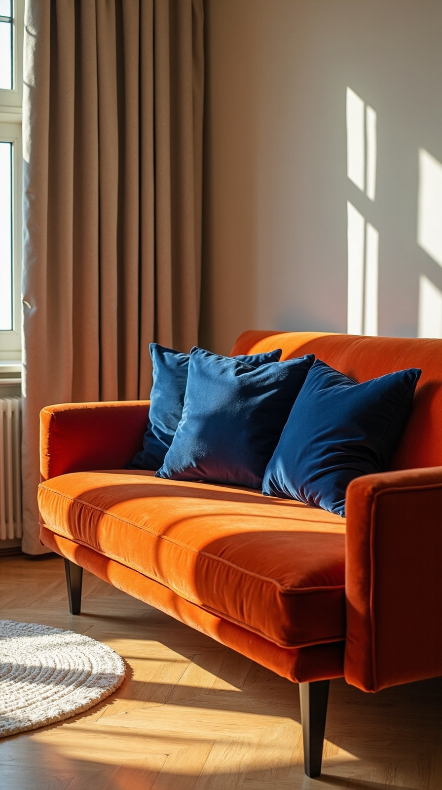 sophisticated navy blue and cream decor