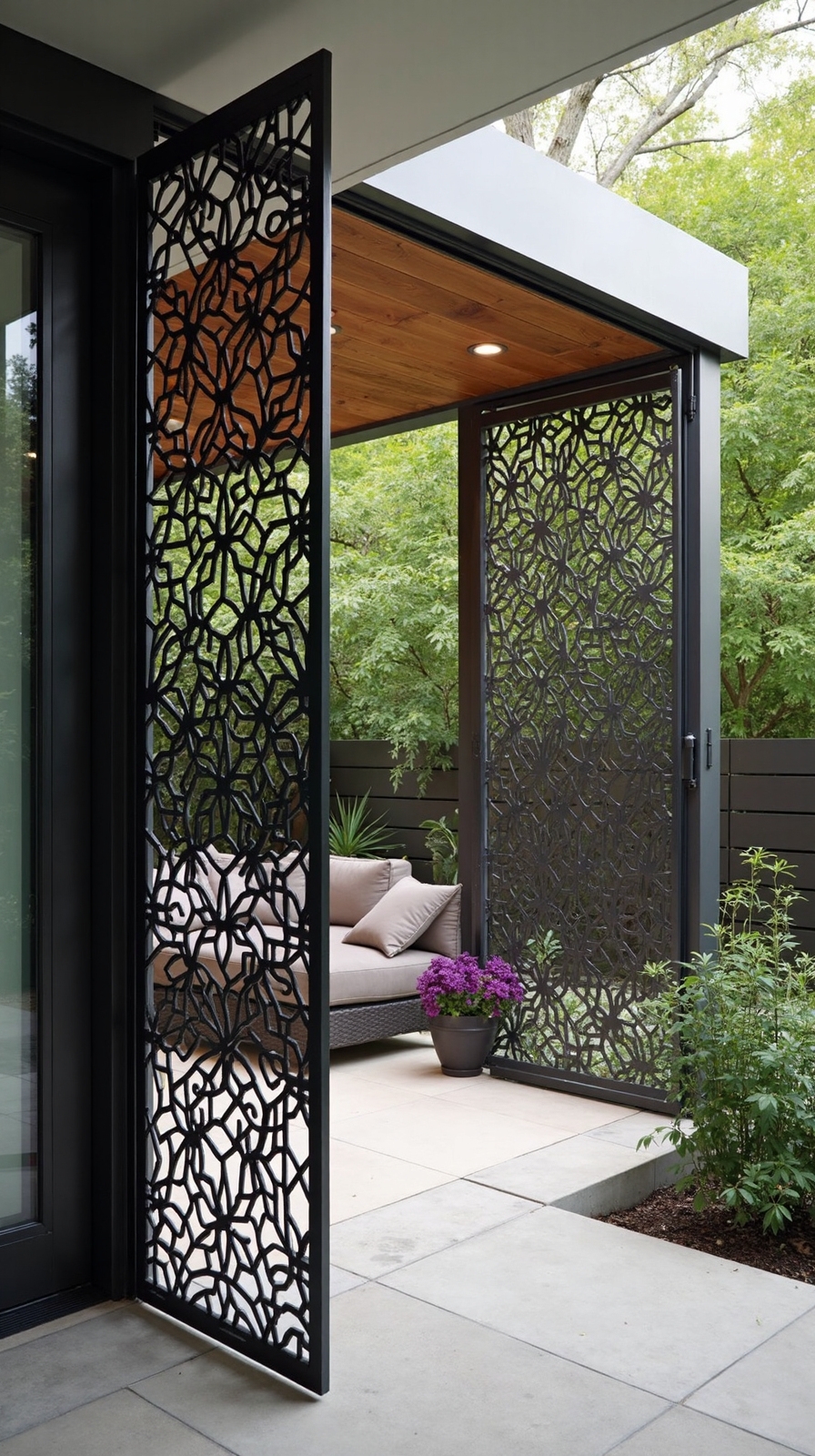 sophisticated private customizable architectural privacy screens