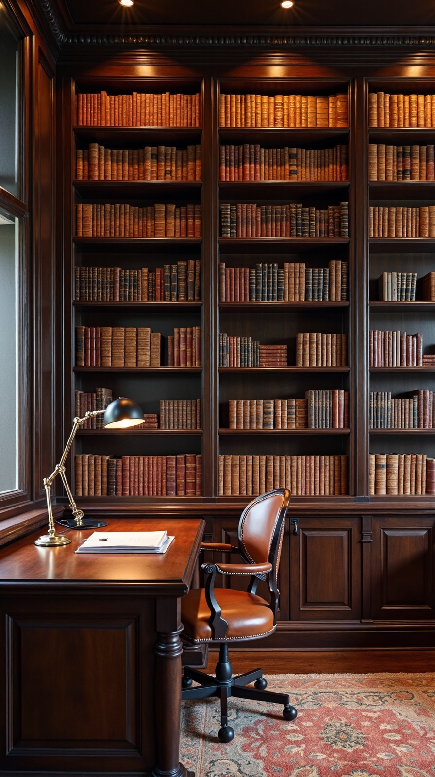 sophisticated professional organized inviting home office