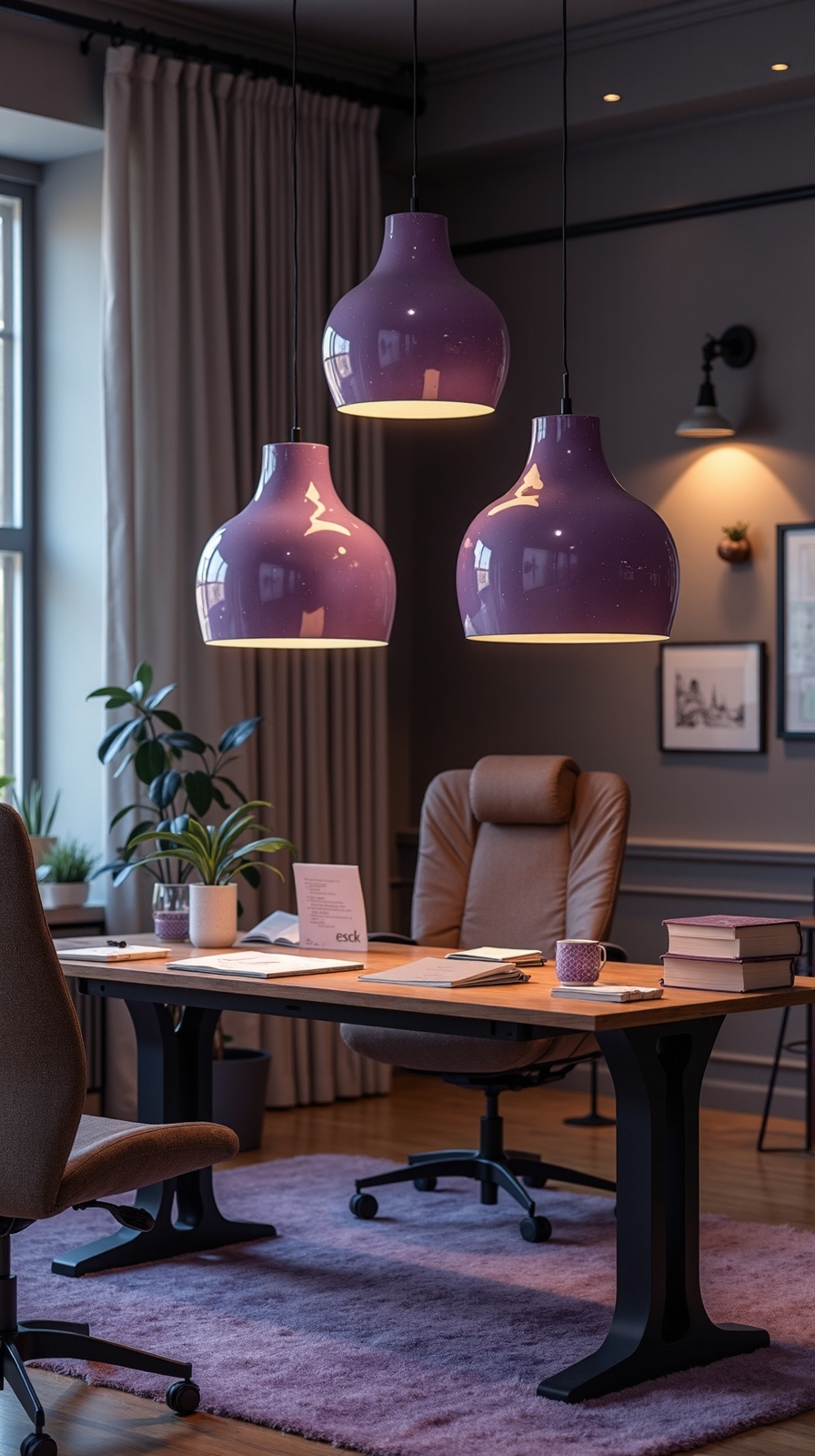 sophisticated purple workspace illumination