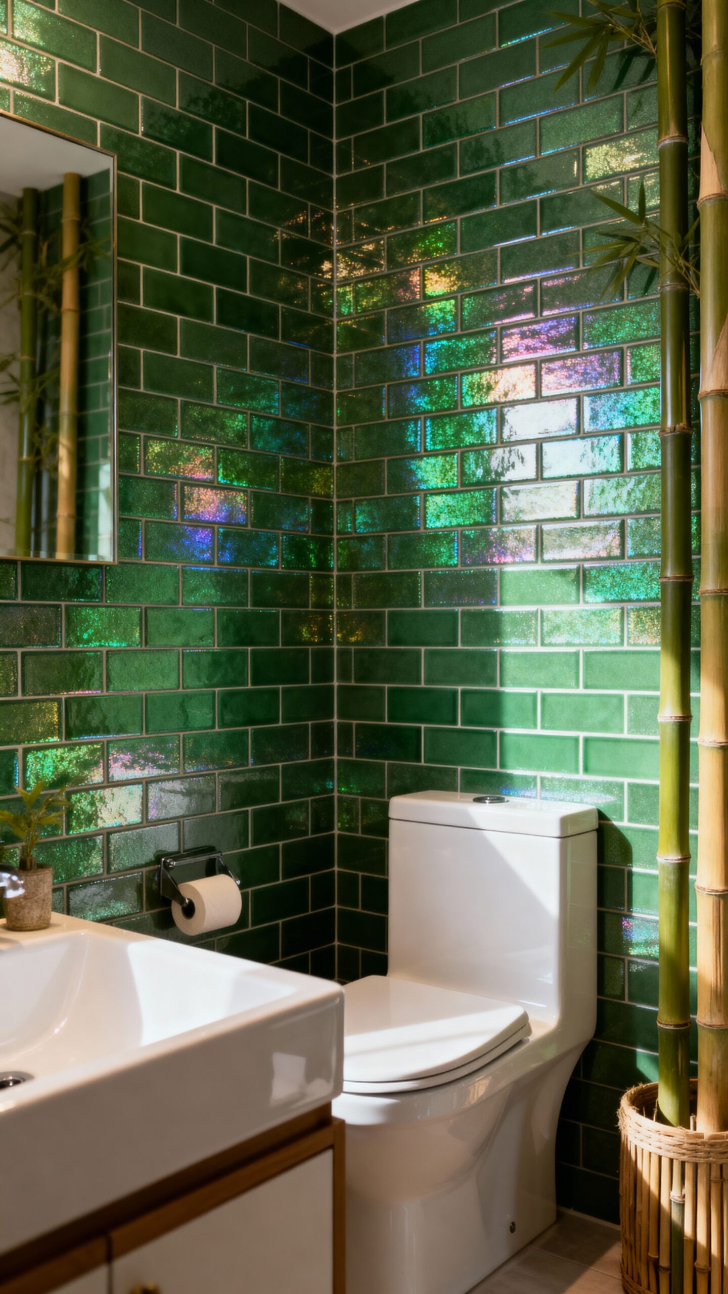 sophisticated shimmer transforms bathroom luxury