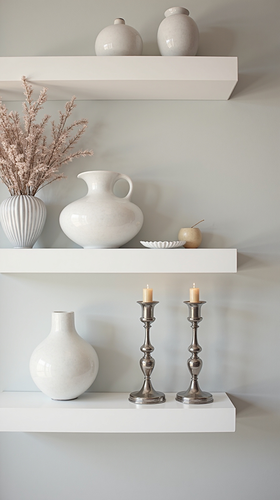 sophisticated sparkly winter shelving accents