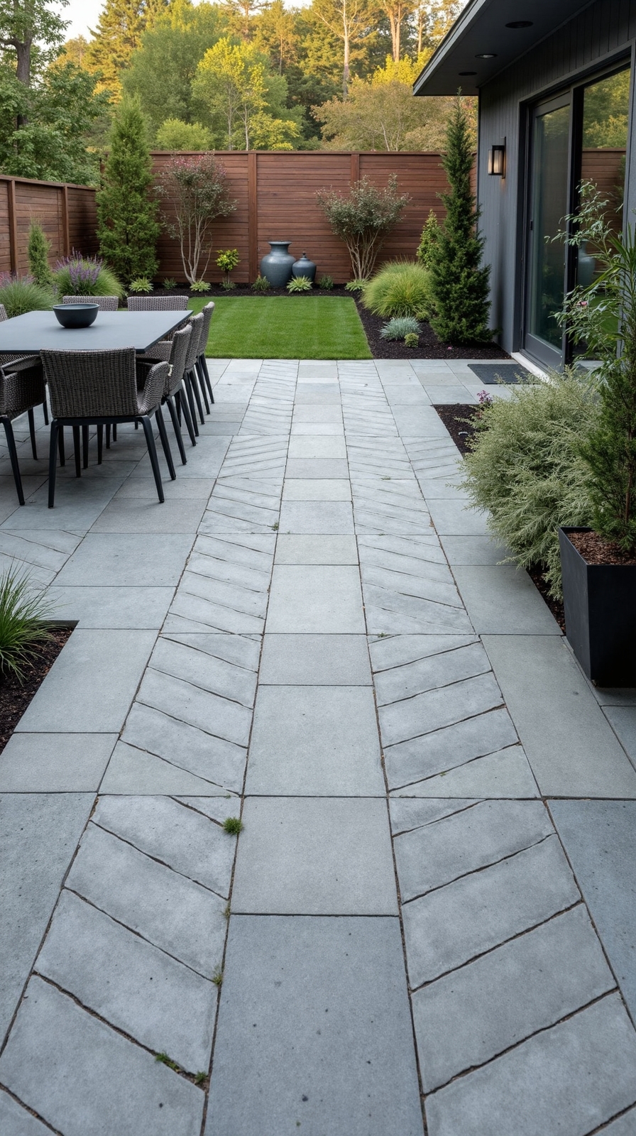 sophisticated textured concrete patio pavers