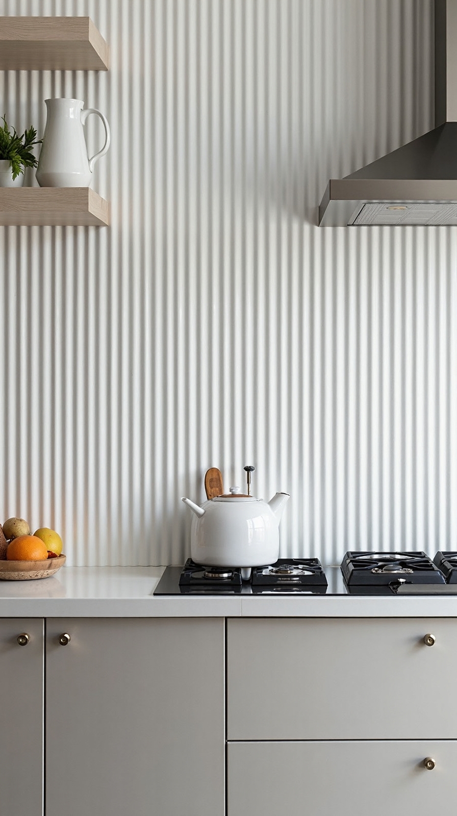 sophisticated textured kitchen splashback tiles