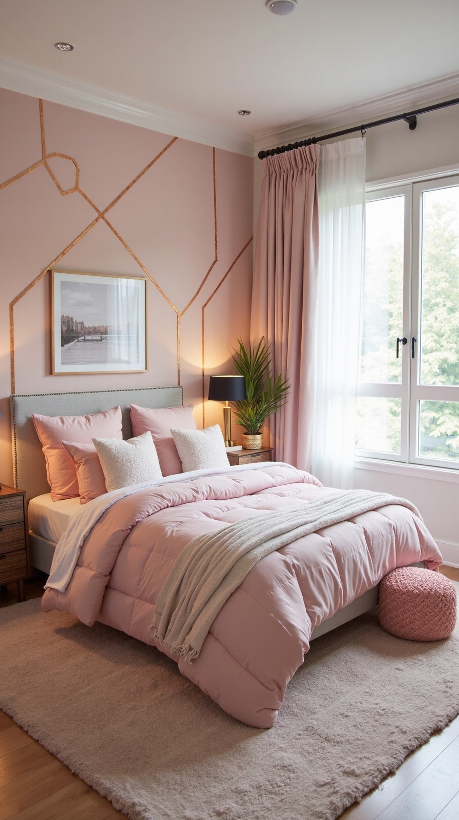 sophisticated transitional nature inspired rose gold sanctuary