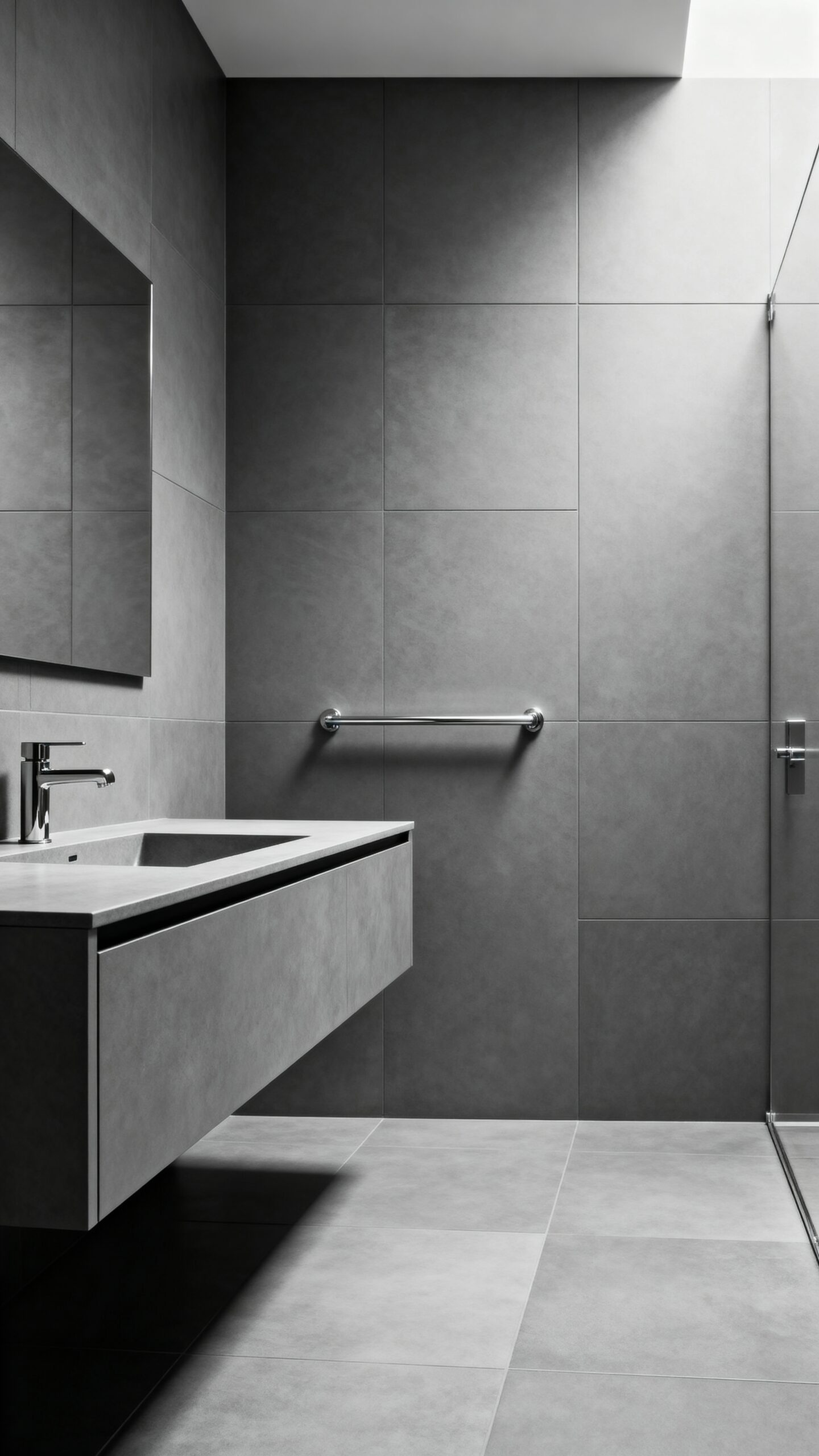 sophisticated uncluttered minimalist bathroom design