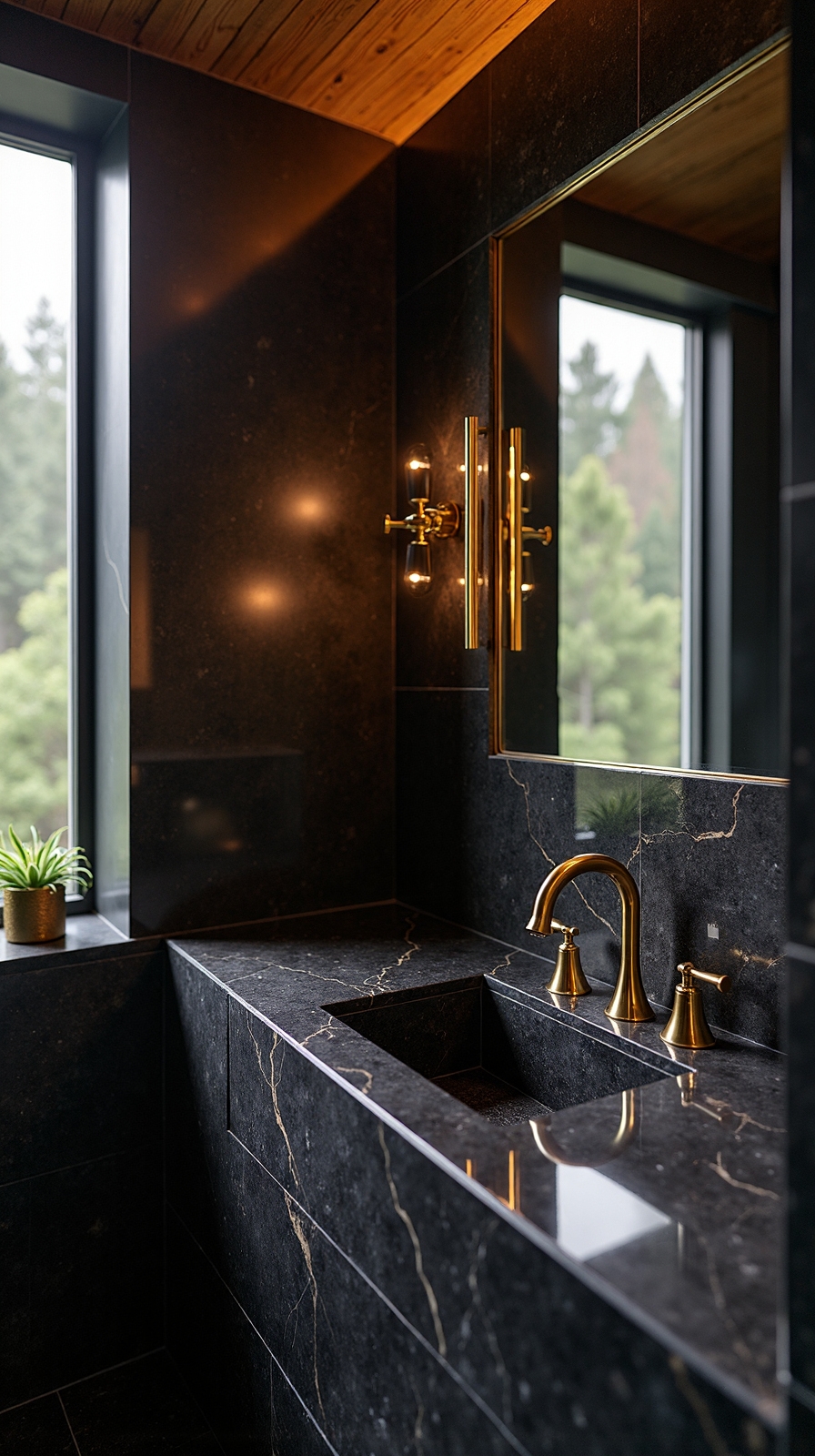 sophisticated warm bathroom color scheme