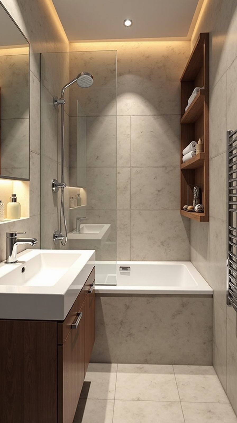 space efficient functional bathroom design
