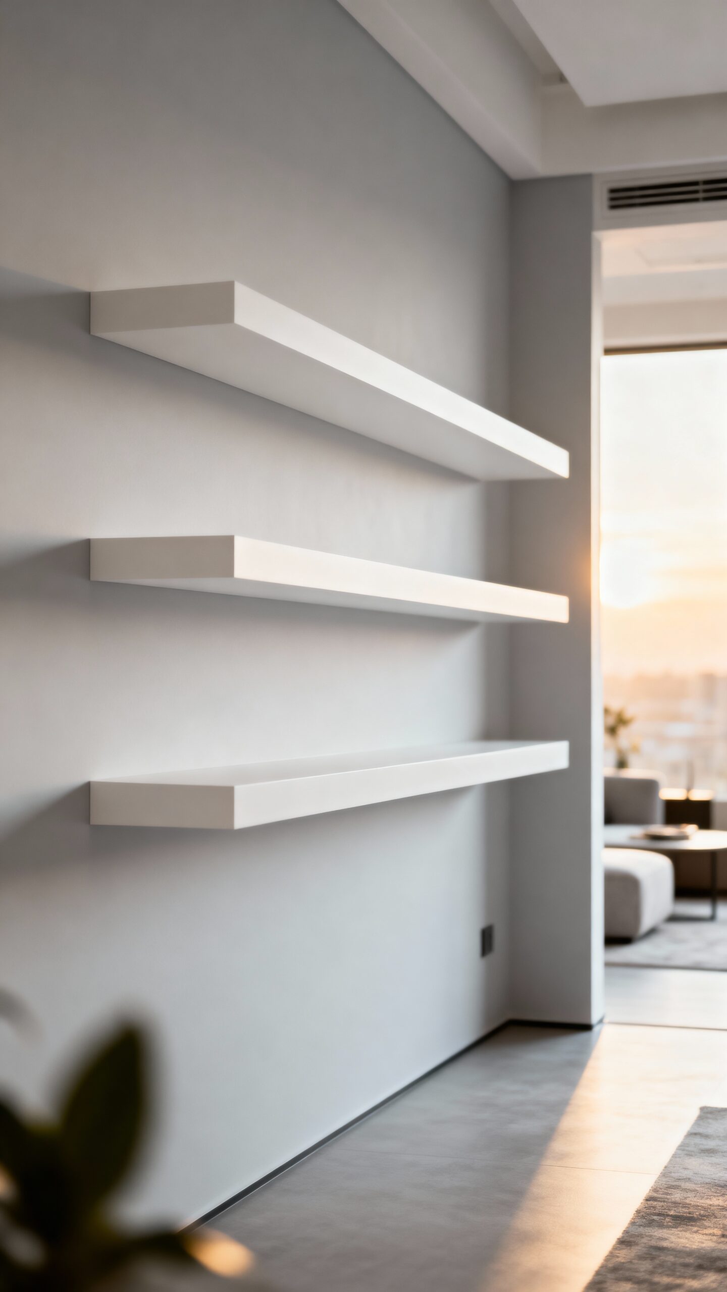 space enhancing floating shelves